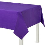 Amscan Flannel-Backed Vinyl Table Covers, 54in x 108in, New Purple, Set Of 2 Covers