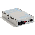 Omnitron iConverter T1/E1 Fiber Media Converter RJ48 ST Single-Mode 30km Wide Temp - 1 x T1/E1; 1 x ST Single-Mode; Wall-Mount Standalone; US AC Powered; Lifetime Warranty