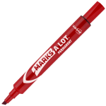 Avery Marks A Lot Permanent Markers, Chisel Tip, Large Desk-Style Size, Red, Pack Of 12