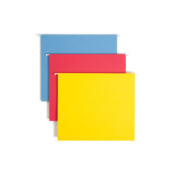 Smead Premium Box-Bottom Hanging File Folders, 2in Expansion, Letter Size, Assorted Colors, Box Of 25 Folders