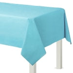 Amscan Flannel-Backed Vinyl Table Covers, 54in x 108in, Caribbean Blue, Set Of 2 Covers