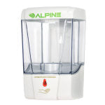 Alpine Commercial Automatic Touch-Free Liquid Soap And Gel Hand Sanitizer Dispenser, White