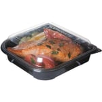 Eco-Products Medium Take-Out Plastic Containers, 100% Recycled, Black, Pack Of 150 Containers