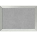 Amanti Art Magnetic Bulletin Board, Aluminum/Steel, 40in x 28in, Brushed Sterling Silver Wood Frame