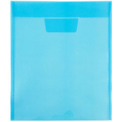 JAM Paper Plastic 9 7/8in x 11 3/4in Envelopes, Tuck Flap Closure, Blue, Pack Of 12