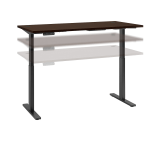 Bush Business Furniture Move 60 Series Electric 72inW x 30inD Height Adjustable Standing Desk, Mocha Cherry/Black Base, Standard Delivery