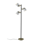 Adesso Casey 3-Light Tree Lamp, 64-1/2inH, Antique Brass/Black/White