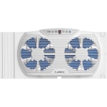 Lasko Electrically Reversible Twin Window Fan with Bluetooth - 3 Speed - Thermostat, Reverse Airflow, Timer, Bluetooth - 10.2in Height x 21.7in Width