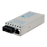 Omnitron miConverter 10/100 Plus - Fiber media converter - 100Mb LAN - 10Base-T, 100Base-FX, 100Base-TX - RJ-45 / SC multi-mode - up to 3.1 miles - 1310 nm