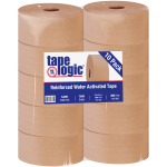 Tape Logic Reinforced Water-Activated Packing Tape, #7500, 3in Core, 3in x 200 Yd., Kraft, Case Of 10