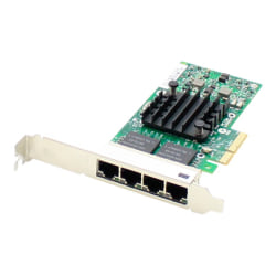 AddOn Intel I350T4 Comparable 10/100/1000Mbs Quad Open RJ-45 Port 100m PCIe x4 Network Interface Card - 100% compatible and guaranteed to work