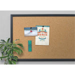 U Brands Cork Bulletin Board, 24in X 18in, Black Wood Frame, Actual Size 23in X 17in (026U00-01)