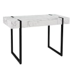 SEI Furniture Rangley Modern 46inW Faux Marble Writing Desk, Black/White