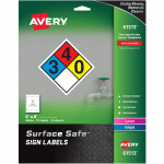 Avery Surface Safe Sign Labels, 8in x 8in, Square, Pack Of 15