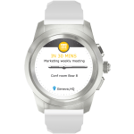 MyKronoz ZeTime Original Hybrid Smartwatch, Petite, Brushed Silver/White Silicone Flat, KRZT1PO-BSL-WHSIL