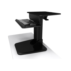 Atdec Sit to Stand Freestanding Workstation - A-STSFB- Height Adjustable Gas-strut Assistance Keyboard and Mouse Tray - Black - Total load capacity of 28.6 lbs.; Keyboard and Mouse tray: 23.6in x 9.6in; Freestandiing can be placed anywhere on desk