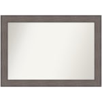 Amanti Art Non-Beveled Rectangle Framed Bathroom Wall Mirror, 29in x 41in, Country Barnwood