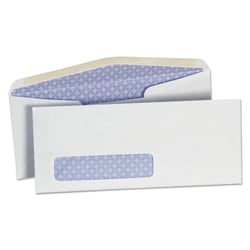 Universal #10 Business Envelopes, Window And Security Tint, Gummed Seal, White, Box Of 500