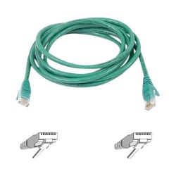 Belkin 3ft Cat6 Snagless Patch Cable Green - 3 ft Category 6 Network Cable for Network Device - First End: 1 x RJ-45 Network - Male - Second End: 1 x RJ-45 Network - Male - Patch Cable - Gold Plated Contact - 24 AWG - Green - 1