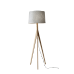 Adesso Eden Floor Lamp, 59 1/4inH, Gray Shade/Natural Ash Base