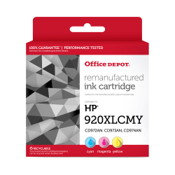 Office Depot Brand Remanufactured High-Yield Cyan, Magenta, Yellow Ink Cartridge Replacement For HP 920XL, Pack Of 3, OD920XLCMY-C