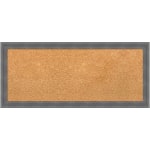 Amanti Art Dixie Non-Magnetic Cork Bulletin Board, 32in x 14in, Natural, Blue Gray Wood Frame