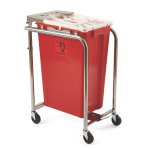 Medline Rolling Foot Pedal Cart, For 18-Gallon Sharps Containers, 31inH x 15inW x 21inD, Chrome