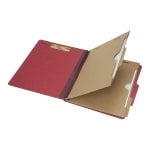 SKILCRAFT 6-Part 2in Prong Expandable Classification Folders, Letter Size, 30% Recycled, Dark Red, Box Of 10 (AbilityOne 7530-01-600-6972)