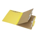 SKILCRAFT 6-Part 2in Prong Expandable Classification Folders, Letter Size, 30% Recycled, Yellow, Box Of 10 (AbilityOne 7530-01-600-6975)