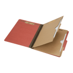 SKILCRAFT 6-Part 2in Prong Expandable Classification Folders, Letter Size, 30% Recycled, Earth Red, Box Of 10 (AbilityOne 7530-01-600-6979)