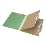 SKILCRAFT 6-Part 2in Prong Expandable Classification Folders, Letter Size, 30% Recycled, Dark Green, Box Of 10 (AbilityOne 7530-01-600-6983)