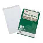 SKILCRAFT 100% Recycled Steno Books, 6in x 9in, Gregg Ruled, 60 Sheets, Green, Pack Of 6 (AbilityOne 7530-01-600-2029)