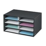 Bankers Box Literature Sorter, 10 1/4in x 19 1/2in x 12 3/8in, Black/Gray Pinstripe