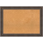 Amanti Art Cork Bulletin Board, 41in x 29in, Natural, Rustic Pine Brown Wood Frame