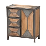 Baxton Studio Laurel 3-Drawer Accent Storage Cabinet, Gray/Oak Brown