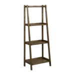 New Ridge Home Goods Dunnsville 60inH 4-Tier Leaning Ladder Bookcase, Antique Chestnut