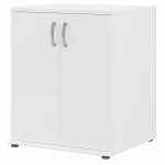 Bush Business Furniture Universal Floor Storage Cabinet With Doors And Shelves, White, Standard Delivery