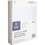 Business Source Micro-Perforated Legal Ruled Pads - 50 Sheets - 0.34in Ruled - 16 lb Basis Weight - 8 1/2in x 11 3/4in - White Paper - Micro Perforated, Easy Tear, Sturdy Back - 1 Dozen