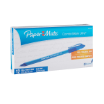 Paper Mate Comfortmate Ultra Ballpoint Stick Pens, Medium Point, 1.0 mm, Blue Barrel, Blue Ink, Pack Of 12