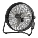 Lasko 20in 3-Speed High Velocity Fan with Remote Control, 22inH x 7inW x 22inD, Black