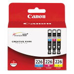 Canon CLI-226 ChromaLife 100+ Cyan, Magenta, Yellow Ink Tanks, Pack Of 3, 4546B007