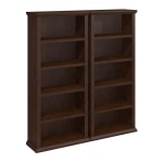 Bush Business Furniture Yorktown 67inH 5-Shelf Bookcases, Antique Cherry, Set Of 2 Bookcases, Standard Delivery