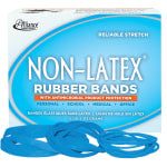 Alliance Rubber Bands With Antimicrobial Protection, Assorted Sizes, Cyan Blue