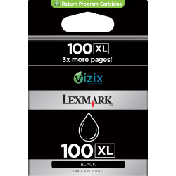 Lexmark 100XL High-Yield Black Ink Cartridges, Pack Of 2, 14N0683