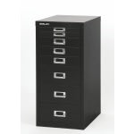 Bisley 15inD Vertical 8-Drawer Under-Desk File Cabinet, Black