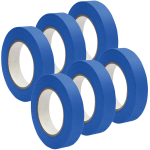 DSS Distributing Premium-Grade Masking Tape, 3in Core, 1in x 55 Yd., Blue, Pack Of 6