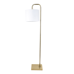 LumiSource Abel Contemporary Floor Lamp, 62inH, Off-White Shade/Gold Base