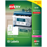 Avery Permanent Durable ID Labels With TrueBlock, 6578, Rectangle, 2in x 2-5/8in, White, Pack Of 750