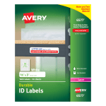 Avery Permanent Durable ID Labels With TrueBlock, 6577, 5/8in x 3in, White, Pack Of 1,600