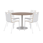 KFI Studios Proof Dining Table Set With Jive Dining Chairs, White/Brown